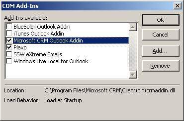 Outlook COM add in