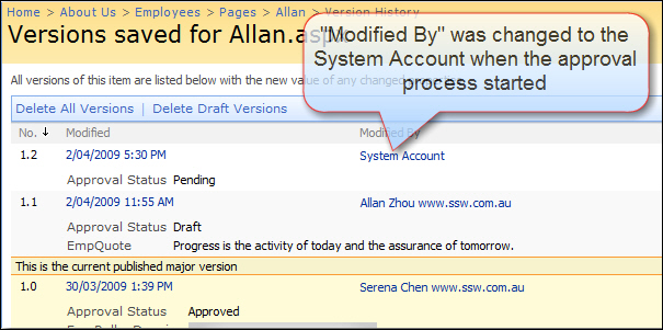 The ModifiedBy field will be changed to 
                      System Account