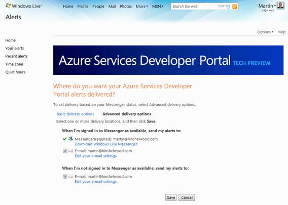 Azure Services Developer Portal 
