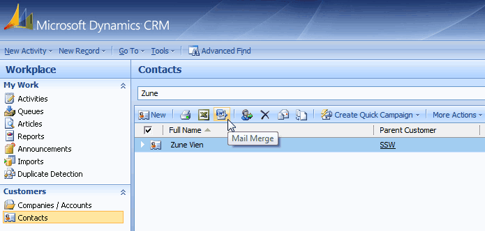 Microsoft Crm Mail Merge Template