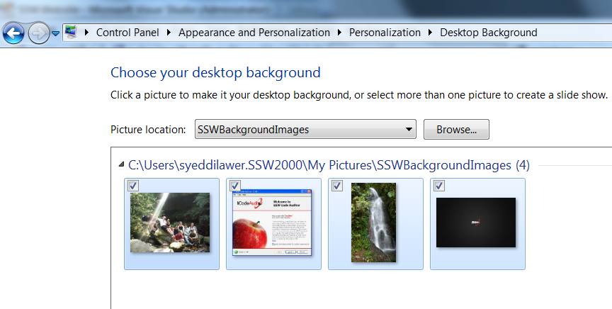 Using images for Windows 8 background rotator