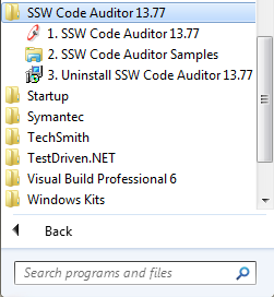 Launch SSW CodeAuditor from the start menu and audit your code!