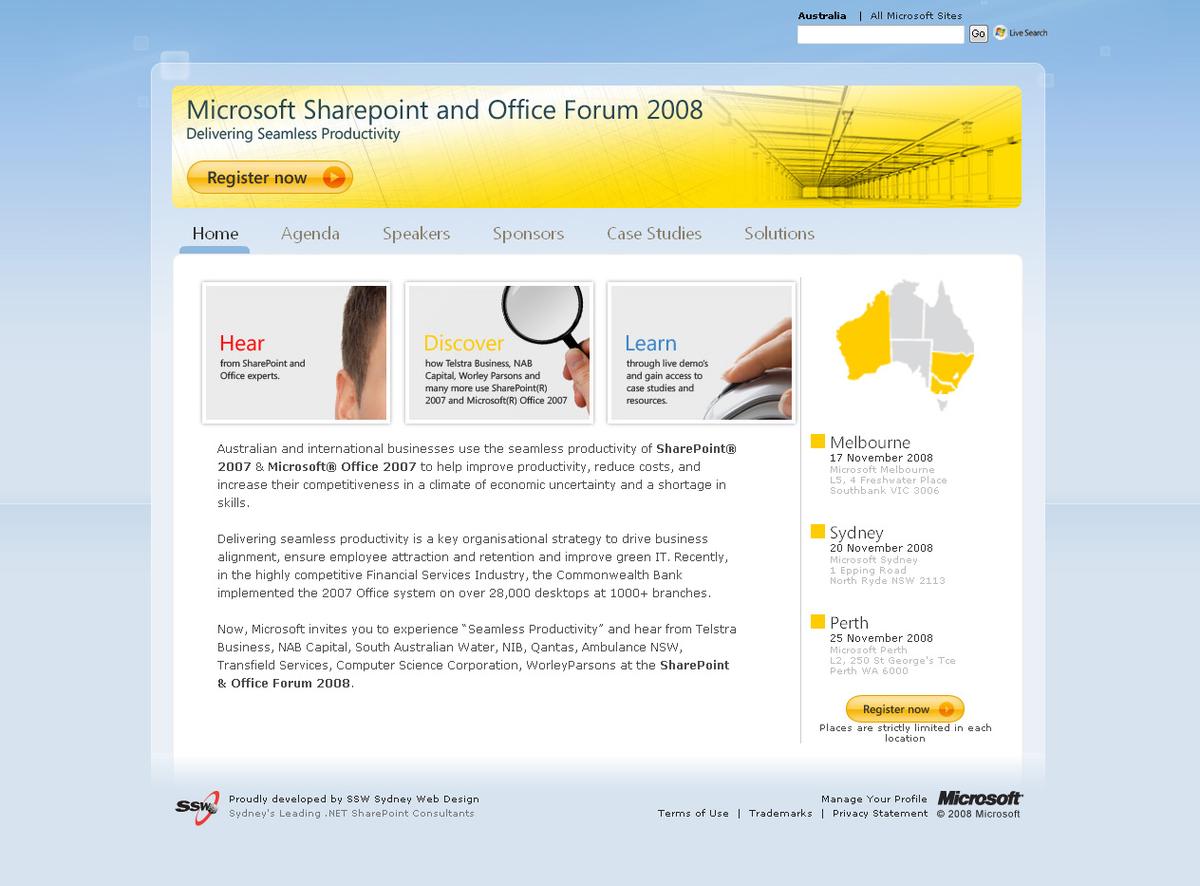 SharePoint and Office Forum website home page