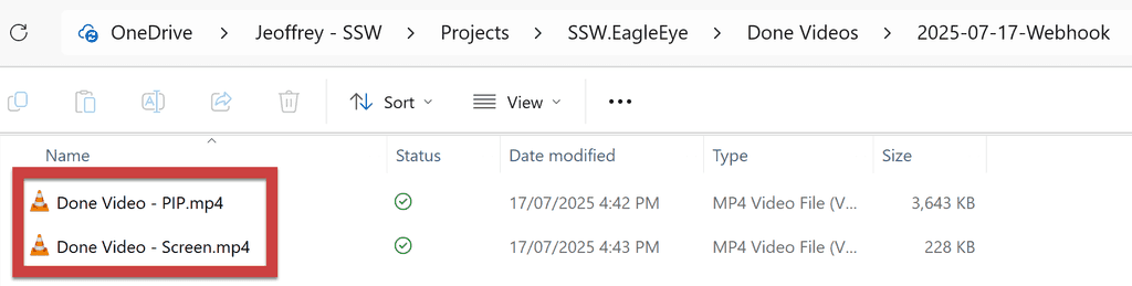 good example two video files