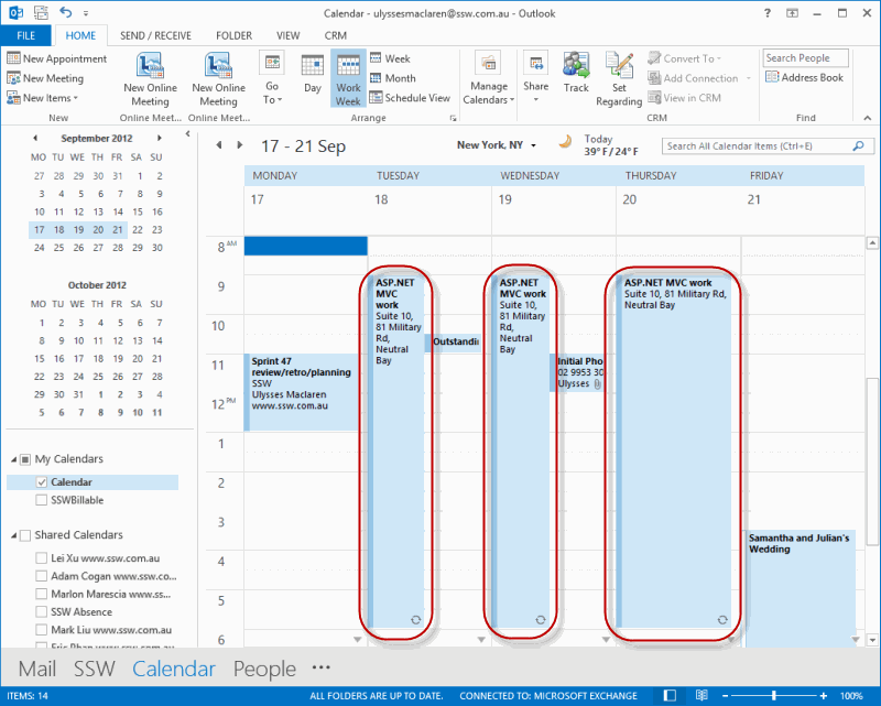 SSW.Rules Appointments Do you send Outlook Calendar appointments