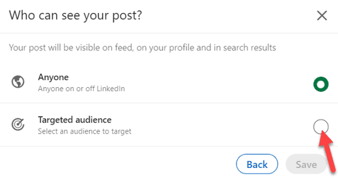 linkedin targeted post how to