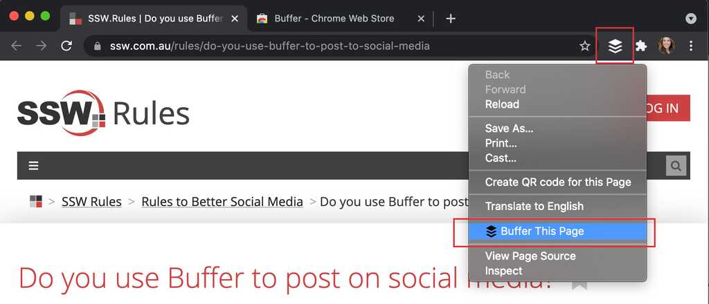 buffer browser extension