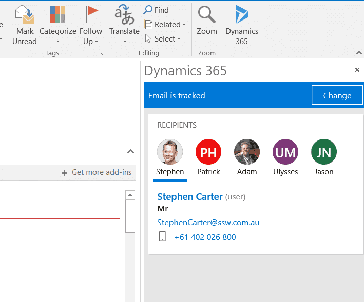 track email in outlook