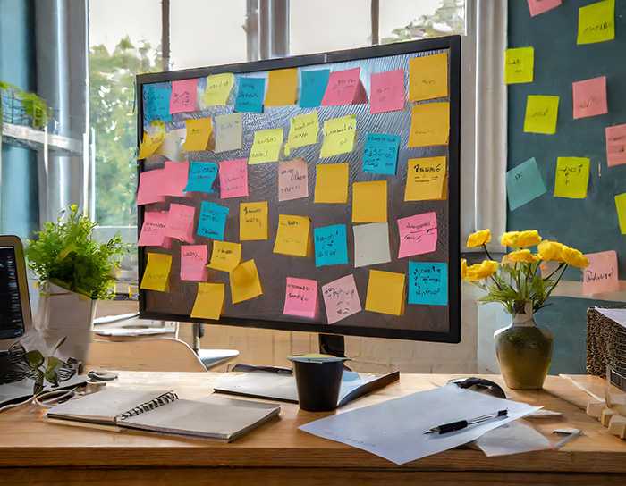 adobe firefly screen with sticky notes