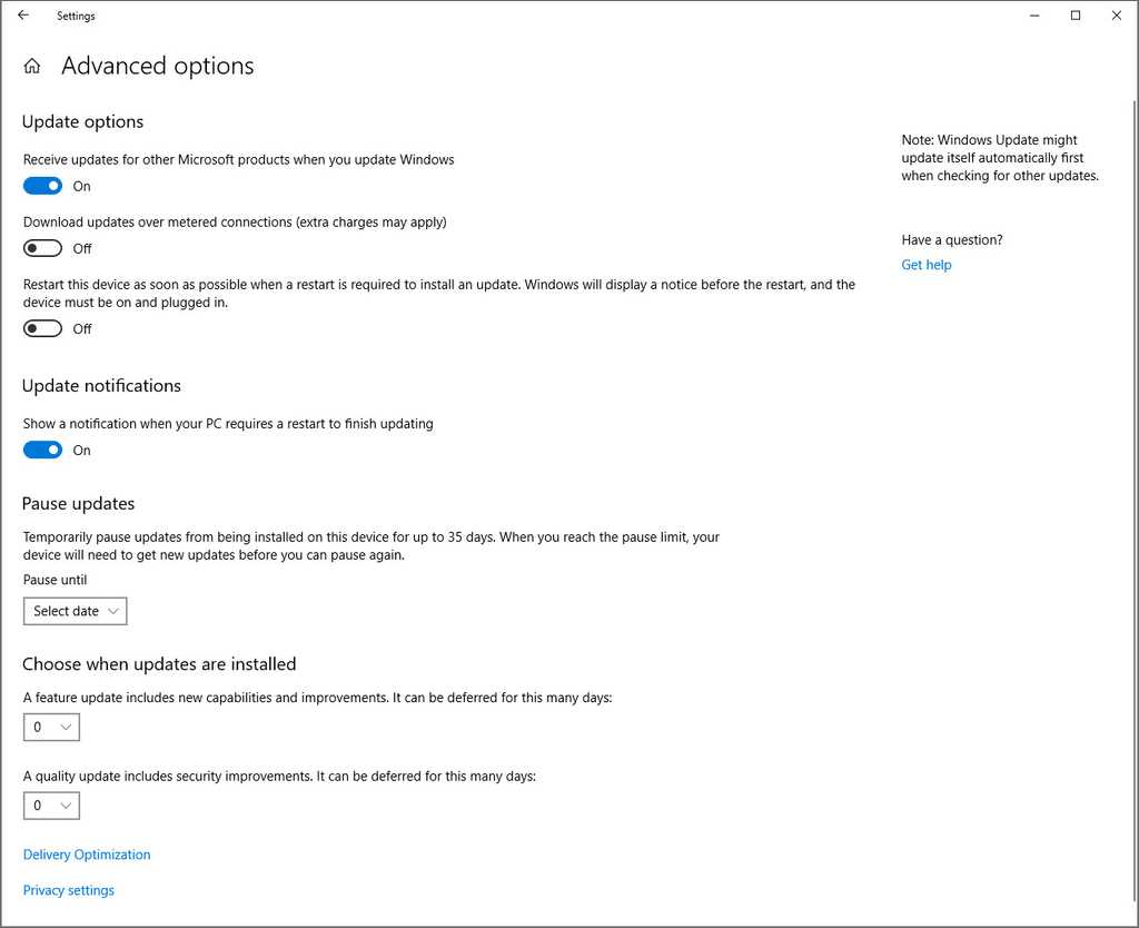 Windows Update Good Example