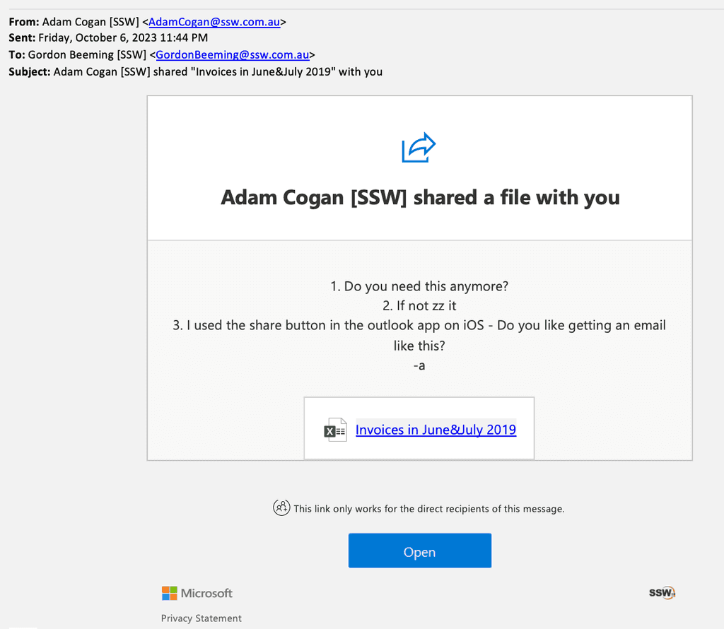 share email screenshot