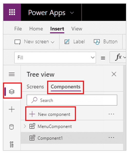 newcomponent powerapps