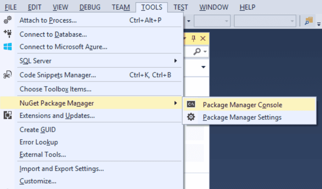 package manager console