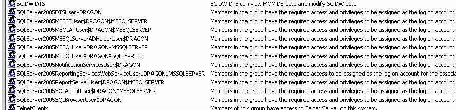 SQLDatabases RunAsAccount GroupsCreated