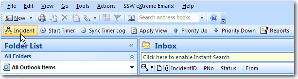 eXtreme email toolbar in Outlook