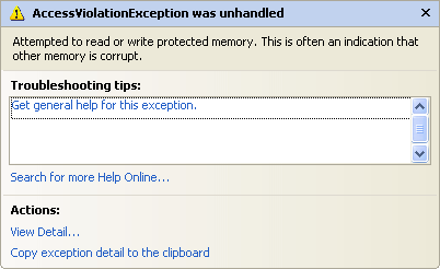 AccessViolationException