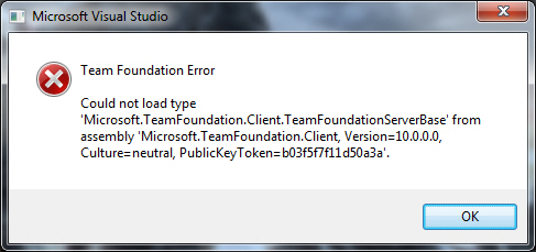 Team foundation error 