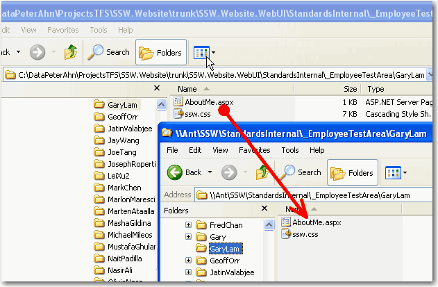 Copy local file to the server