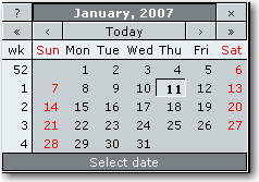 Dynarch pop up calendar