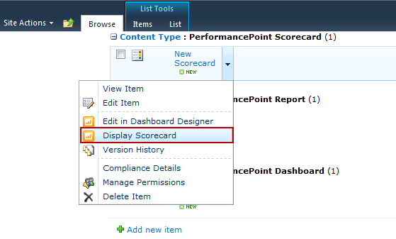 A Display Scorecard option allows users to see PPS items. 