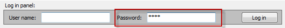Password character is * (good)